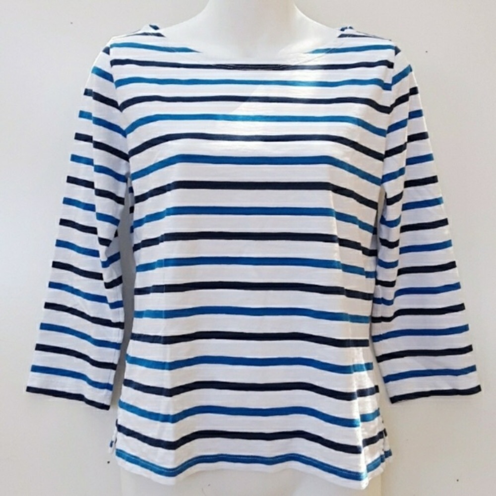 {J. Crew} Boatneck Striped Tee